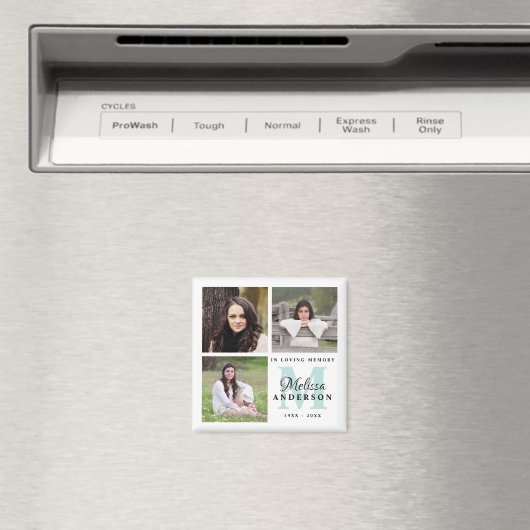 Memorial in Love Memory Custom Monogram Foto Magnet (In Situ (Geschirrspüler))