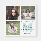 Memorial in Love Memory Custom Monogram Foto Magnet (Vorne)