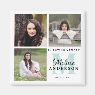 Memorial in Love Memory Custom Monogram Foto Magnet