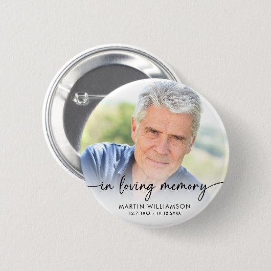 Memorial in Love Memory Foto Personalisiert Button (Vorne & Hinten)