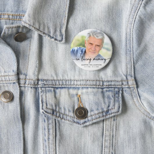 Memorial in Love Memory Foto Personalisiert Button (Beispiel)