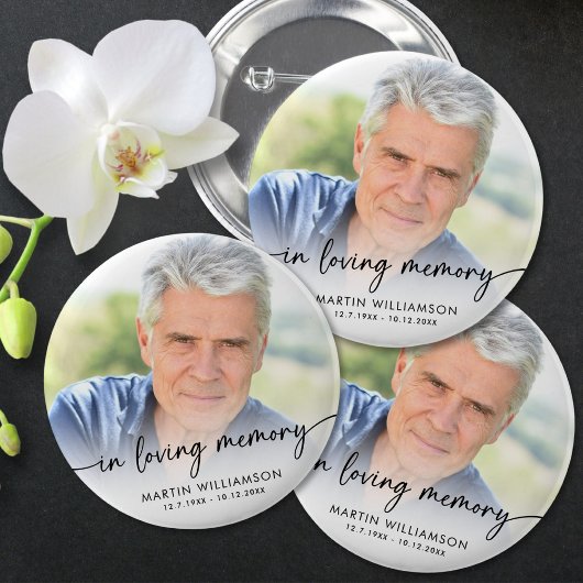 Memorial in Love Memory Foto Personalisiert Button