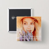 Memorial in Love Memory Modern Heart Foto Button (Vorne & Hinten)