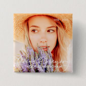 Memorial in Love Memory Modern Heart Foto Button (Vorderseite)