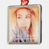 Memorial in Love Memory Modern Heart Foto Ornament Aus Metall (Links)