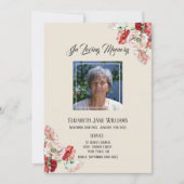 Memorial in Love Memory| Mohn Order of Service Einladung (Vorderseite)