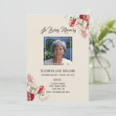 Memorial in Love Memory| Mohn Order of Service Einladung (Stehend Vorderseite)