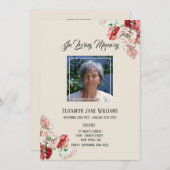 Memorial in Love Memory| Mohn Order of Service Einladung (Vorne/Hinten)