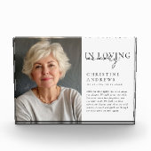 Memorial "In Love Memory", Name, Foto (Vorderseite)