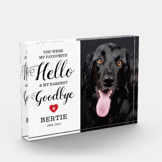 Memorial | In Love Memory Paw Print Fotoblock (Links)