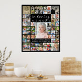 Memorial IN LOVING MEMORY 61 Photo Collage Black Poster (Küche)