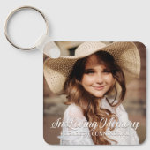 Memorial In Loving Memory Classic Elegant Photo Schlüsselanhänger (Vorderseite)