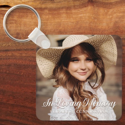 Memorial In Loving Memory Classic Elegant Photo Schlüsselanhänger (Vorderseite)
