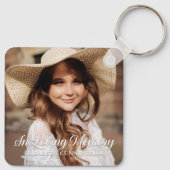 Memorial In Loving Memory Classic Elegant Photo Schlüsselanhänger (Rückseite)