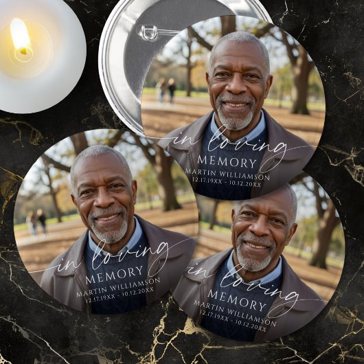 Memorial In Loving Memory Photo Personalized Button