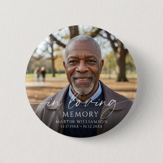 Memorial In Loving Memory Photo Personalized Button (Vorderseite)