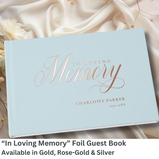 Memorial "In Loving Memory" Rose-Gold-Foil, Gästebuch