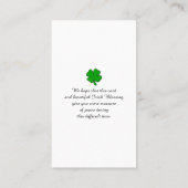 Memorial Irish Sympathy Card Visitenkarte (Rückseite)