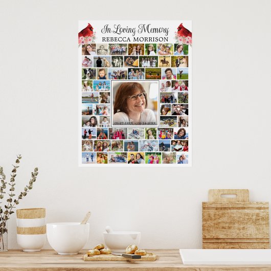 Memorial Kardinal 59 Foto Collage Script Poster (Küche)