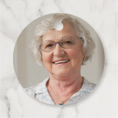 Memorial Kardinal Pine Foto FÜTTERTE DIE VÖGEL Geschenkanhänger (Rückseite)