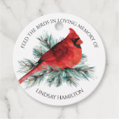Memorial Kardinal Pine Foto FÜTTERTE DIE VÖGEL Geschenkanhänger (Vorderseite)