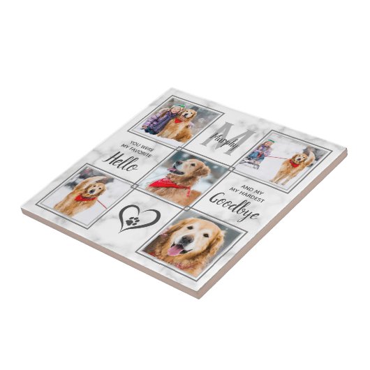 Memorial Keepake 5 Foto Collage Dog Fliese (Seite)
