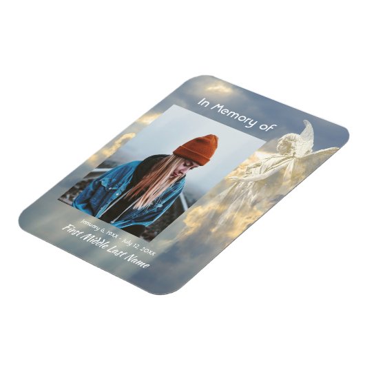 Memorial Keepake Angel Sky Clouds Magnet (Linke Seite)