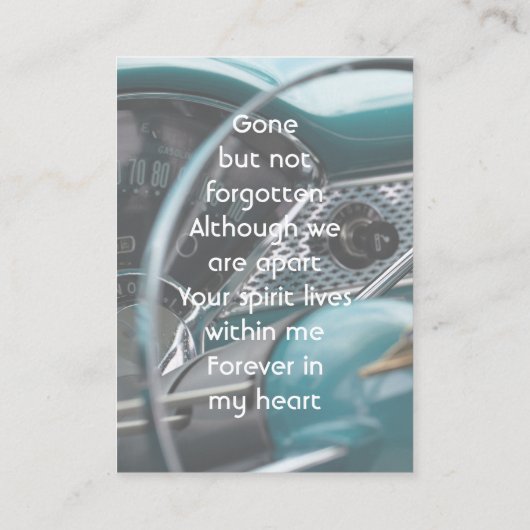 Memorial Keepake Antike Autos Auto Fahrzeuge Visitenkarte (Rückseite)