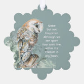 Memorial Keepake Barn Owl Bird Ornament Karte (Rückseite)