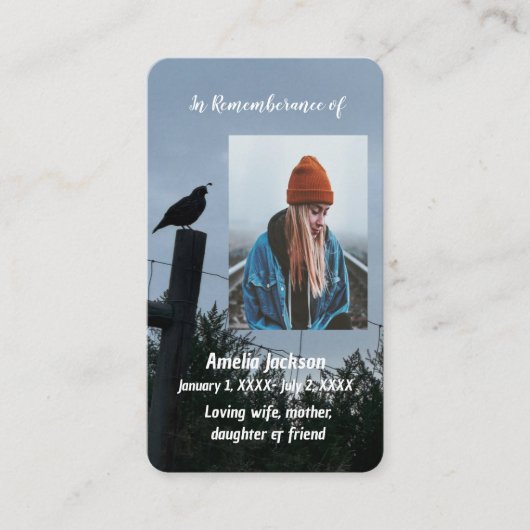 Memorial Keepake Christlich California Quail Bird Visitenkarte (Vorderseite)