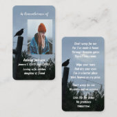 Memorial Keepake Christlich California Quail Bird Visitenkarte (Vorne/Hinten)