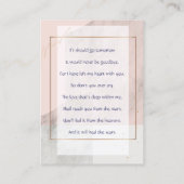 Memorial Keepake Classic Moderne Feminine Visitenkarte (Rückseite)