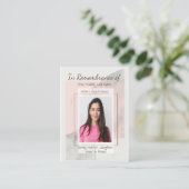 Memorial Keepake Classic Moderne Feminine Visitenkarte (Stehend Vorderseite)