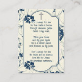 Memorial Keepake Classic Moderne Foliage Visitenkarte (Rückseite)