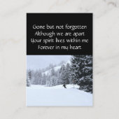 Memorial Keepake Cross Country Ski Visitenkarte (Rückseite)