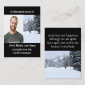 Memorial Keepake Cross Country Ski Visitenkarte (Vorne/Hinten)