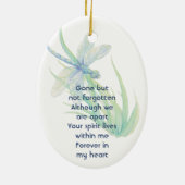 Memorial Keepake Dragonfly Watercolor Keramik Ornament (Hinten)