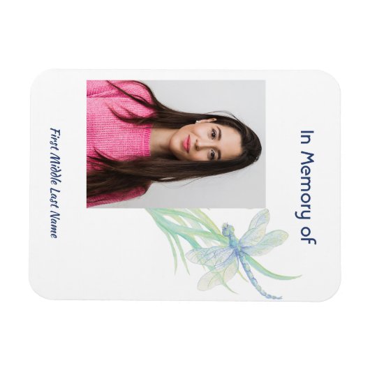 Memorial Keepake Dragonfly Watercolor Magnet (Horizontal)