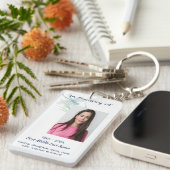 Memorial Keepake Dragonfly Watercolor Schlüsselanhänger (Vorderseite rechts)