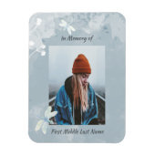 Memorial Keepake Dragonfly White Blume Magnet (Vertikal)