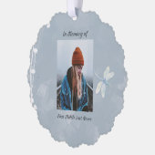 Memorial Keepake Dragonfly White Blume Ornament Karte (Links)