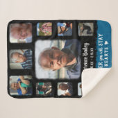 Memorial Keepake Edge Fade Foto Collage Bk Blue Sherpadecke (Vorderseite (Horizontal))