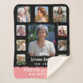 Memorial Keepake Edge Fade Foto Collage Bk Pink Sherpadecke (Vorderseite)