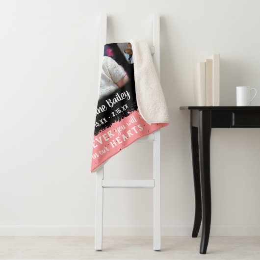 Memorial Keepake Edge Fade Foto Collage Bk Pink Sherpadecke (Beispiel)