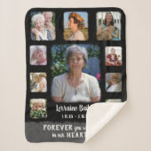 Memorial Keepake Edge Fade Foto Collage Blk Grau Sherpadecke (Vorderseite)