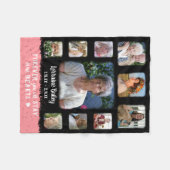 Memorial Keepake Edge Fade Foto Collage Blk Pink Fleecedecke (Vorderseite (Horizontal))