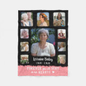 Memorial Keepake Edge Fade Foto Collage Blk Pink Fleecedecke (Vorderseite)
