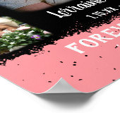 Memorial Keepake Edge Fade Foto Collage Blk Pink Poster (Ecke)