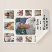 Memorial Keepake Edge Fade Foto Collage grau Sherpadecke (Vorderseite (Horizontal))