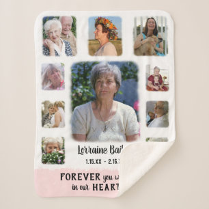 Memorial Keepake Edge Fade Foto Collage Rosa Sherpadecke